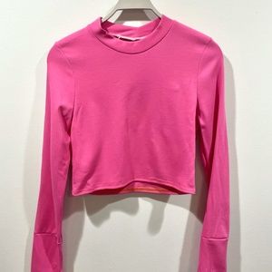 Long Sleeve Crop Mock Neck Shirt/ Turtle Neck Cropped Top